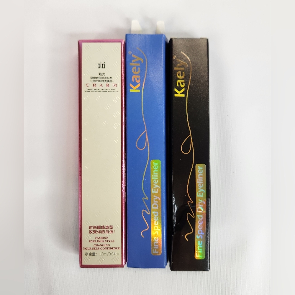 3 Pack Color Eyeliner Xixi (White) Kaely Fine Speed Dry (Blue, Black)